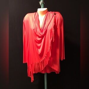 🌙 NWOT STUNNING FRINGE BOUTIQUE CROSSOVER SHIRT BY CASA LEE SIZE SMALL